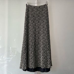 Vintage 1990s Zita Harper long maxi floral mesh A-line skirt with black lining